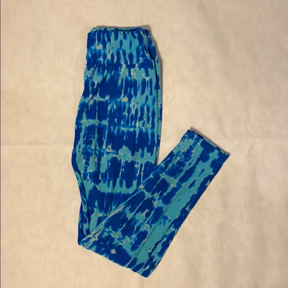 LuLaRoe blue tie-dye leggings